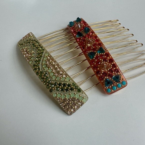 M. C. Davidian Swarovski Crystal Hair Combs Set - Multicolor - Picture 4 of 6